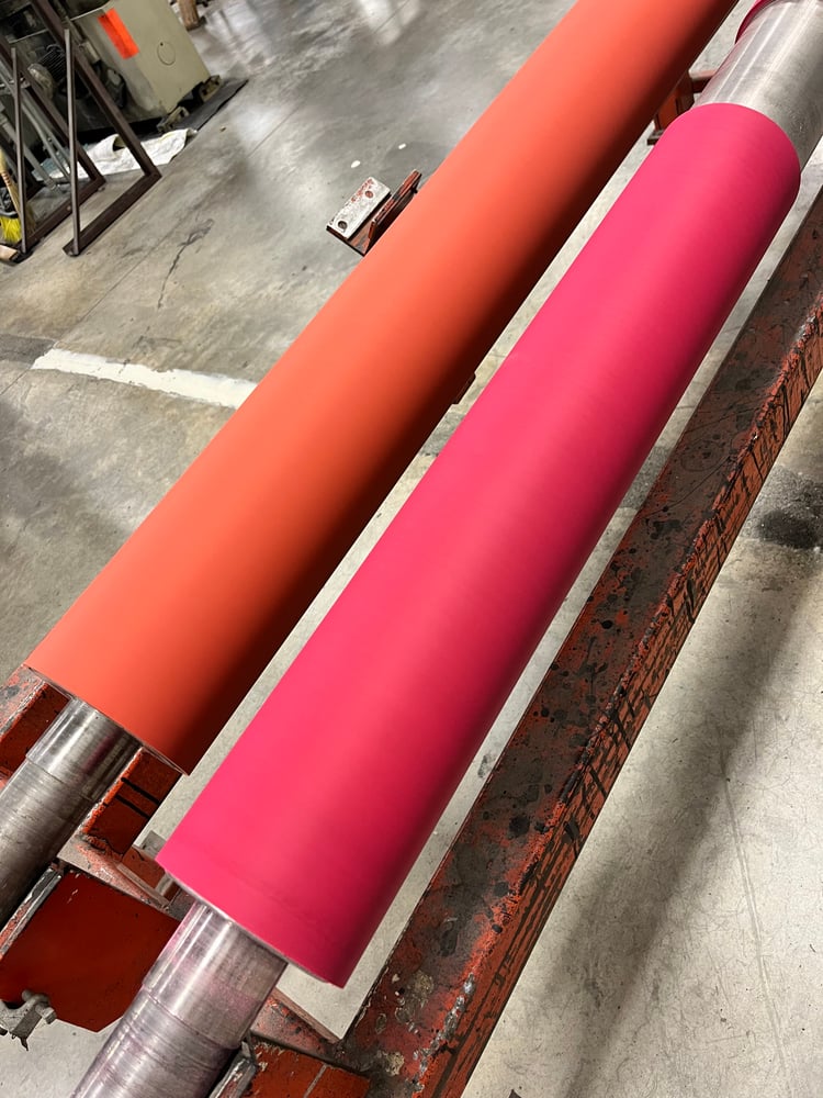 Flexo elastomer covered printing cylinders